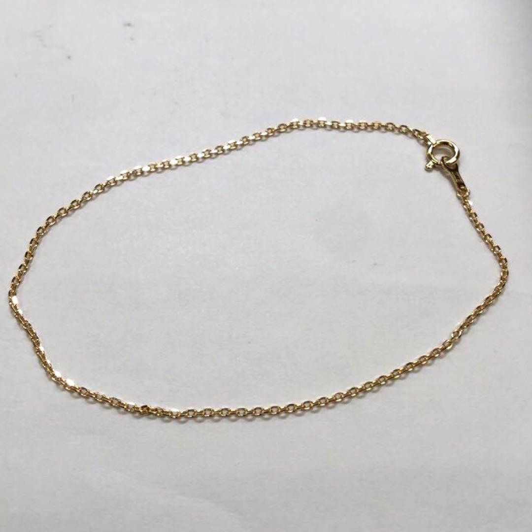 はる　K18イエローゴールド カットアズキ　1.3mm幅 ブレスレット