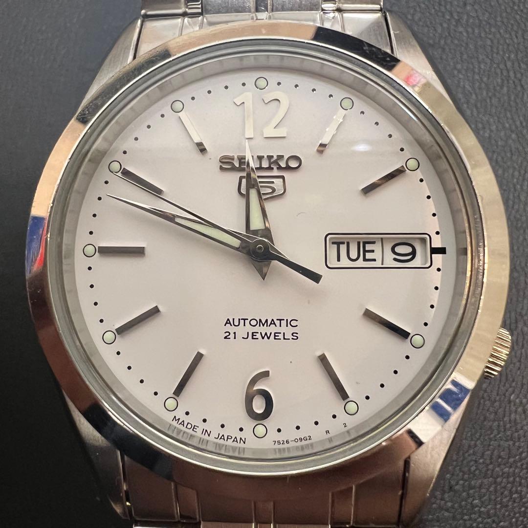 【極美品】セイコー 自動巻き 腕時計 シルバー