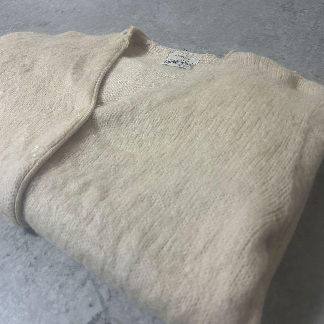 ド*ム様 60s mohaircardigan クリーム 毛足普通 BRENT