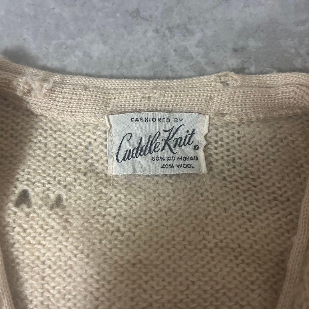 ド*ム様 60s mohaircardigan クリーム 毛足普通 BRENT