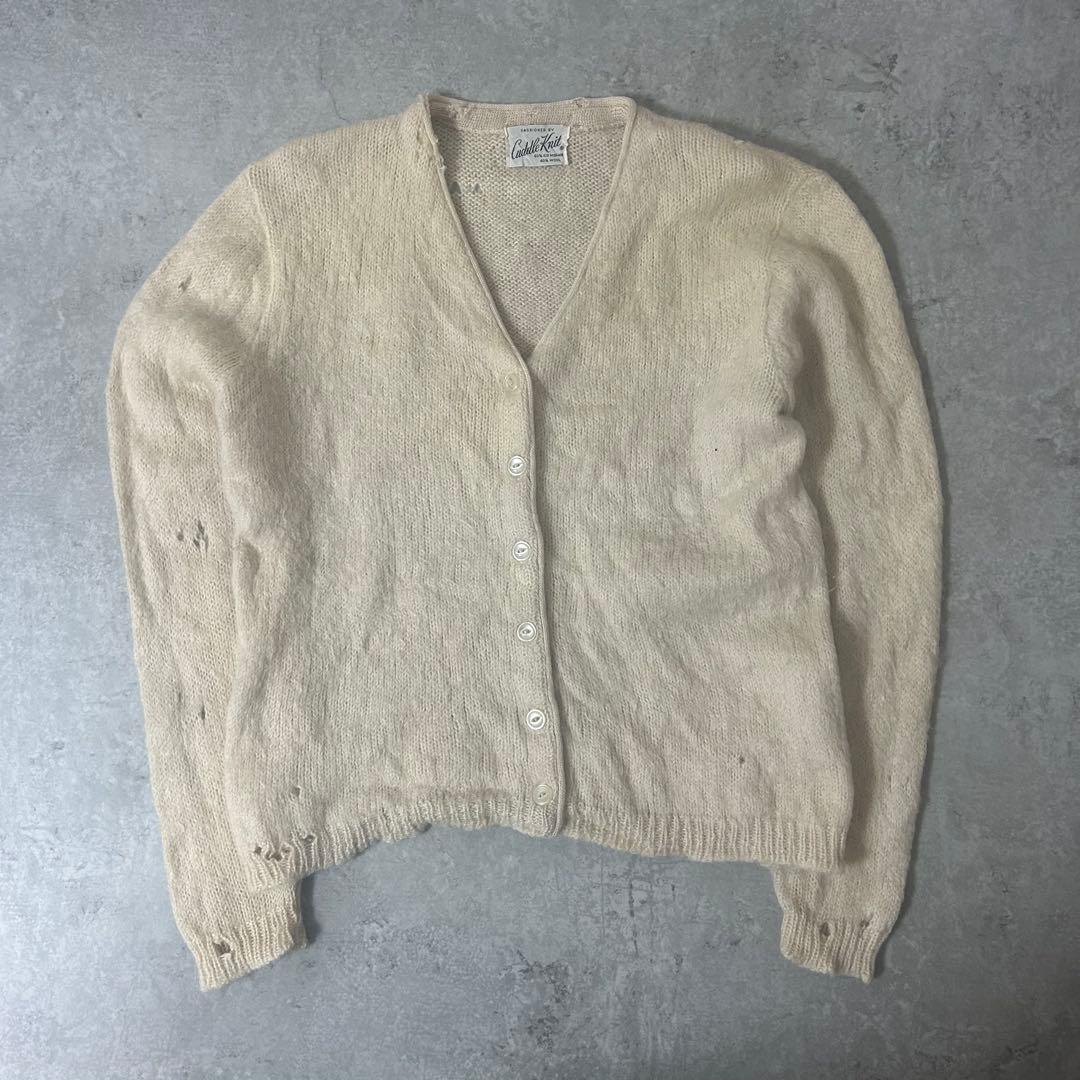 ド*ム様 60s mohaircardigan クリーム 毛足普通 BRENT