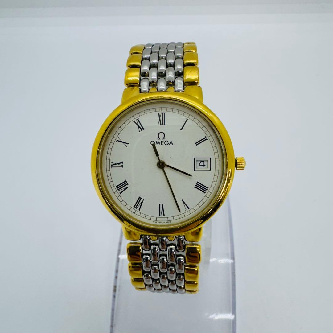 ✨OMEGA✨オメガ✨デイト✨ホワイト文字盤✨コンビ✨クォーツ✨腕時計✨