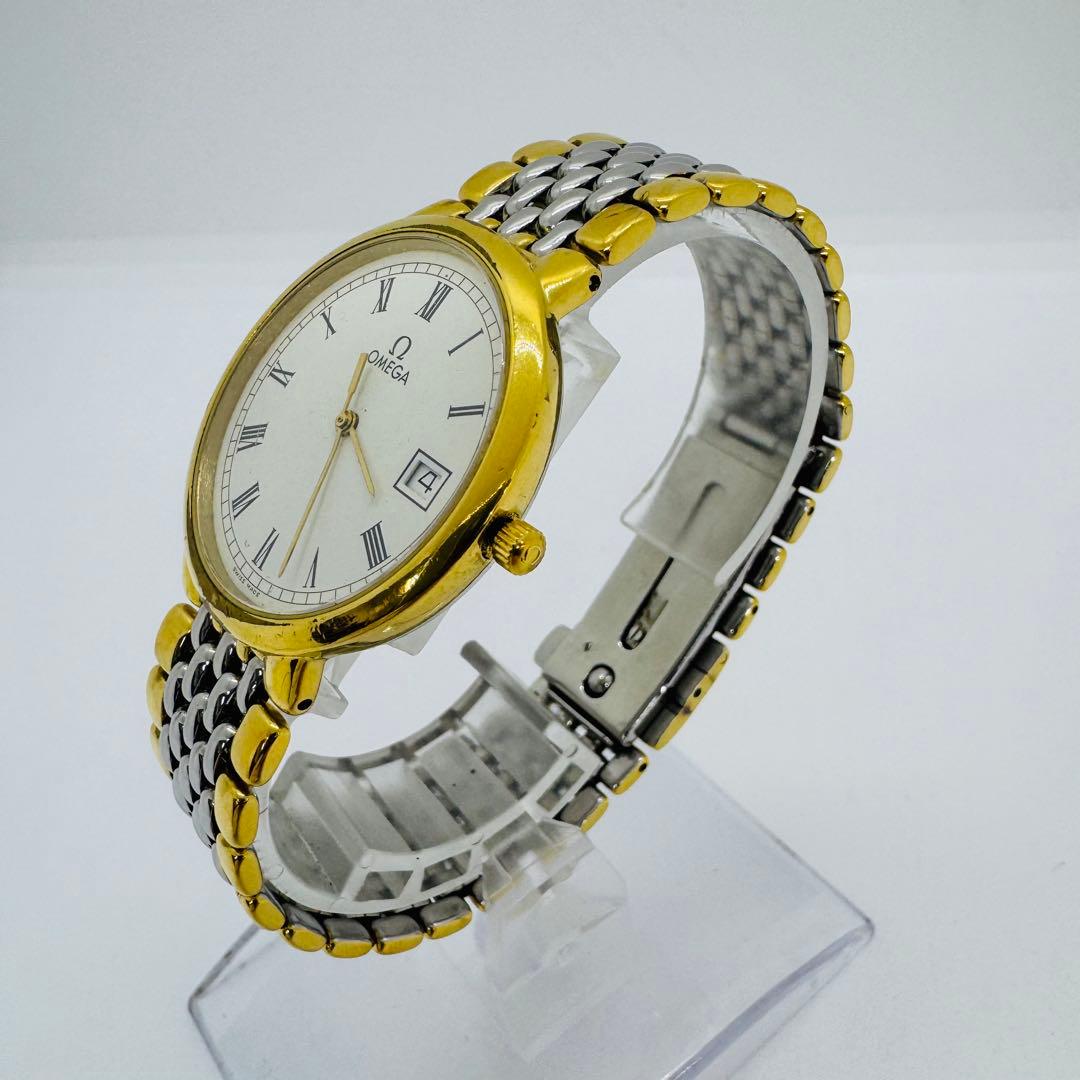 ✨OMEGA✨オメガ✨デイト✨ホワイト文字盤✨コンビ✨クォーツ✨腕時計✨