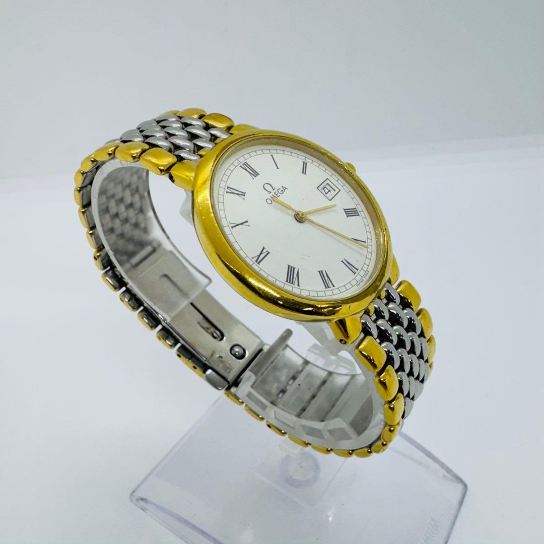 ✨OMEGA✨オメガ✨デイト✨ホワイト文字盤✨コンビ✨クォーツ✨腕時計✨