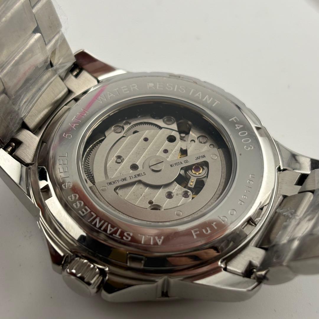 【新品未使用】フルボ　自動巻　ホワイト　箱付　スケルトン