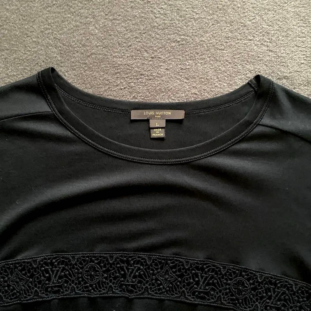 【試着のみ　極美品】シルク混　ルイヴィトンブラウスブラック　Ｌサイズ　黒　レア品