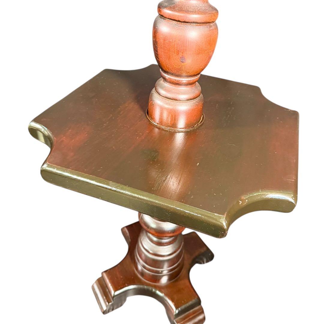 HR874 【希少】古いステンドグラスライト　照明　スタンドライト　テーブル付き