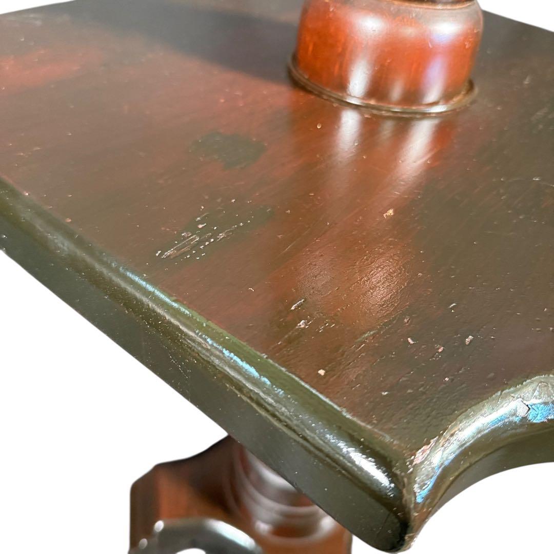 HR874 【希少】古いステンドグラスライト　照明　スタンドライト　テーブル付き