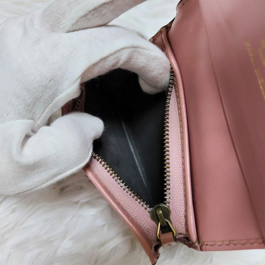 レア美品✨グッチ◇日本限定モデルチェリー二つ折り財布ピンクシマレザーゴールド金具