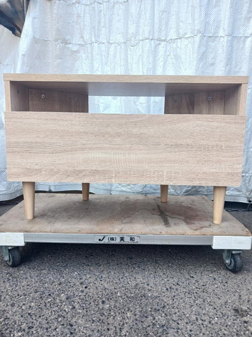 ナチュラルウッド テレビ台 超美品 二段収納付！幅80cm