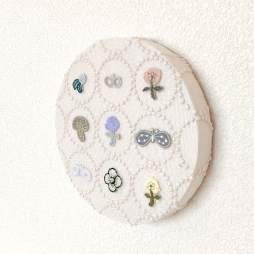 丸型　ファブリックパネル　ミナペルホネン　タンバリン　北欧　プレゼント　壁掛け