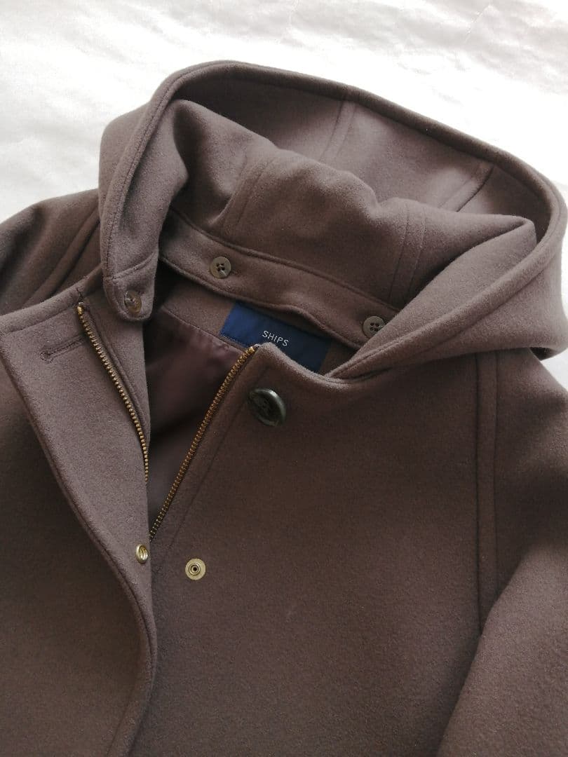 SHIPS ブラウン フード付き コート