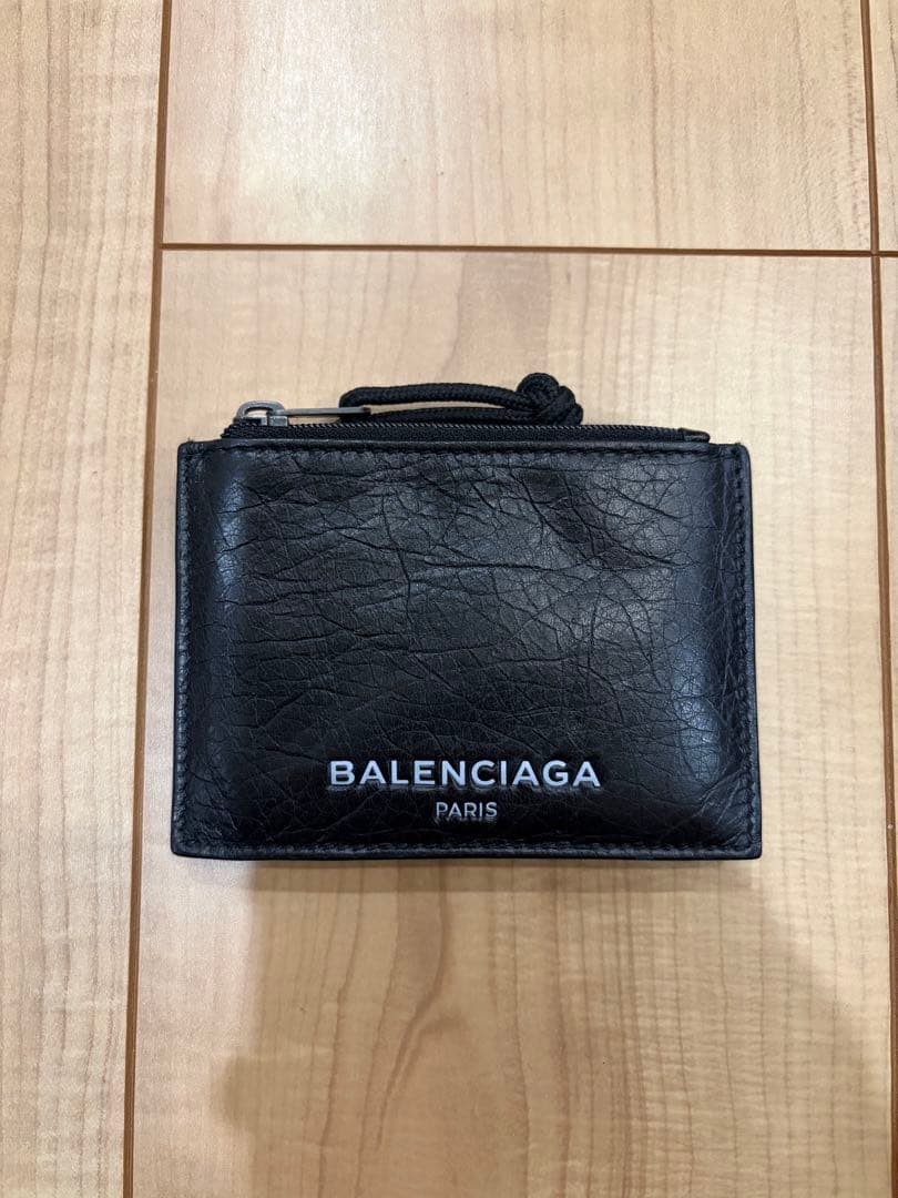 BALENCIAGA ニつ折り財布 黒 レザー
