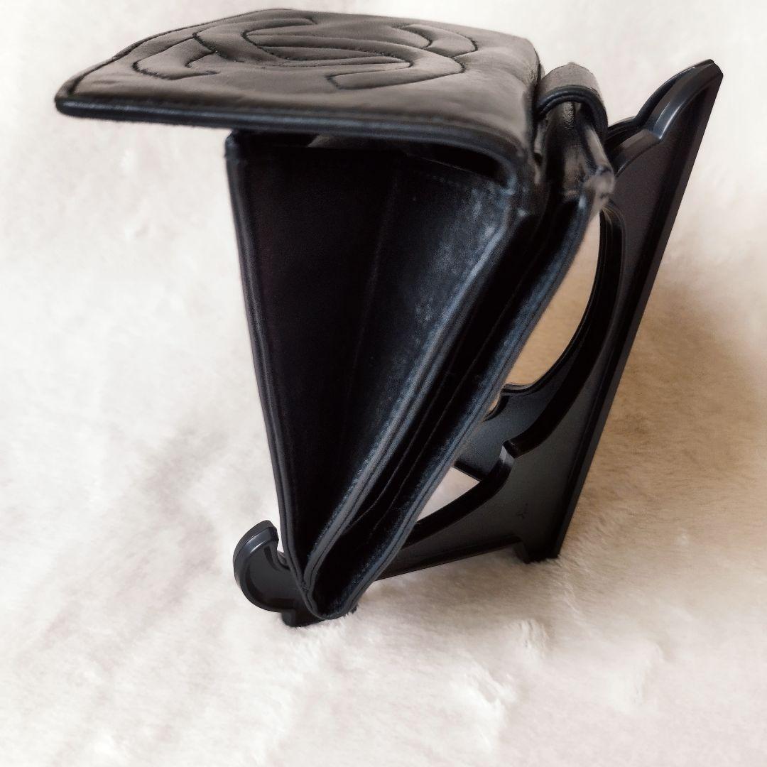 CHANEL シャネル　ラムスキン　 二つ折り財布　レザー　ブラック　ココマーク