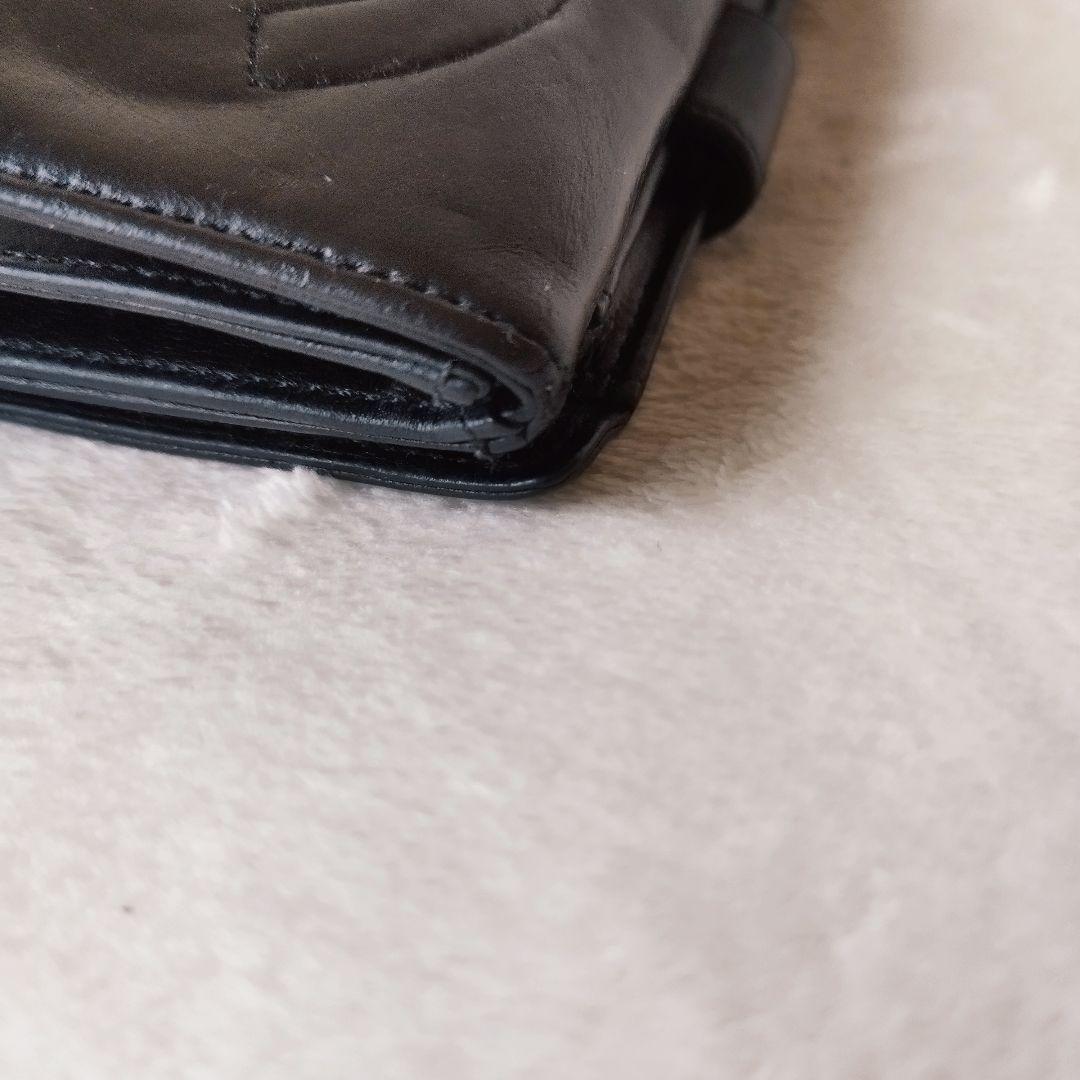 CHANEL シャネル　ラムスキン　 二つ折り財布　レザー　ブラック　ココマーク