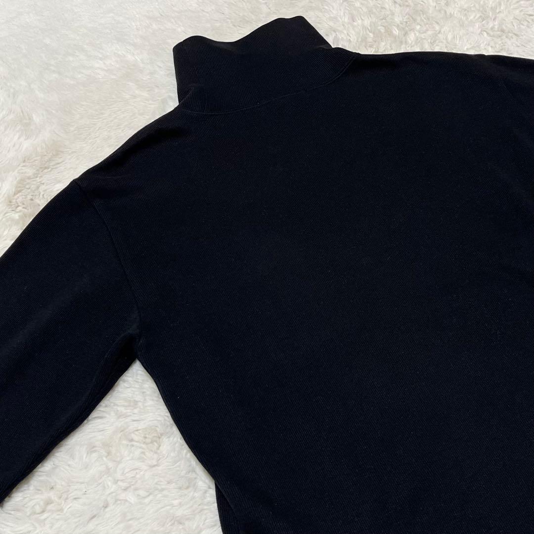 美品　PRADA ハイネック　タートルネック　長袖　カットソー　黒　ロゴ　L