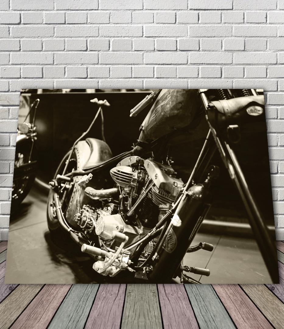 ハーレーショベルポスターパネルボード加工済 超大迫力A1サイズ【bike007】