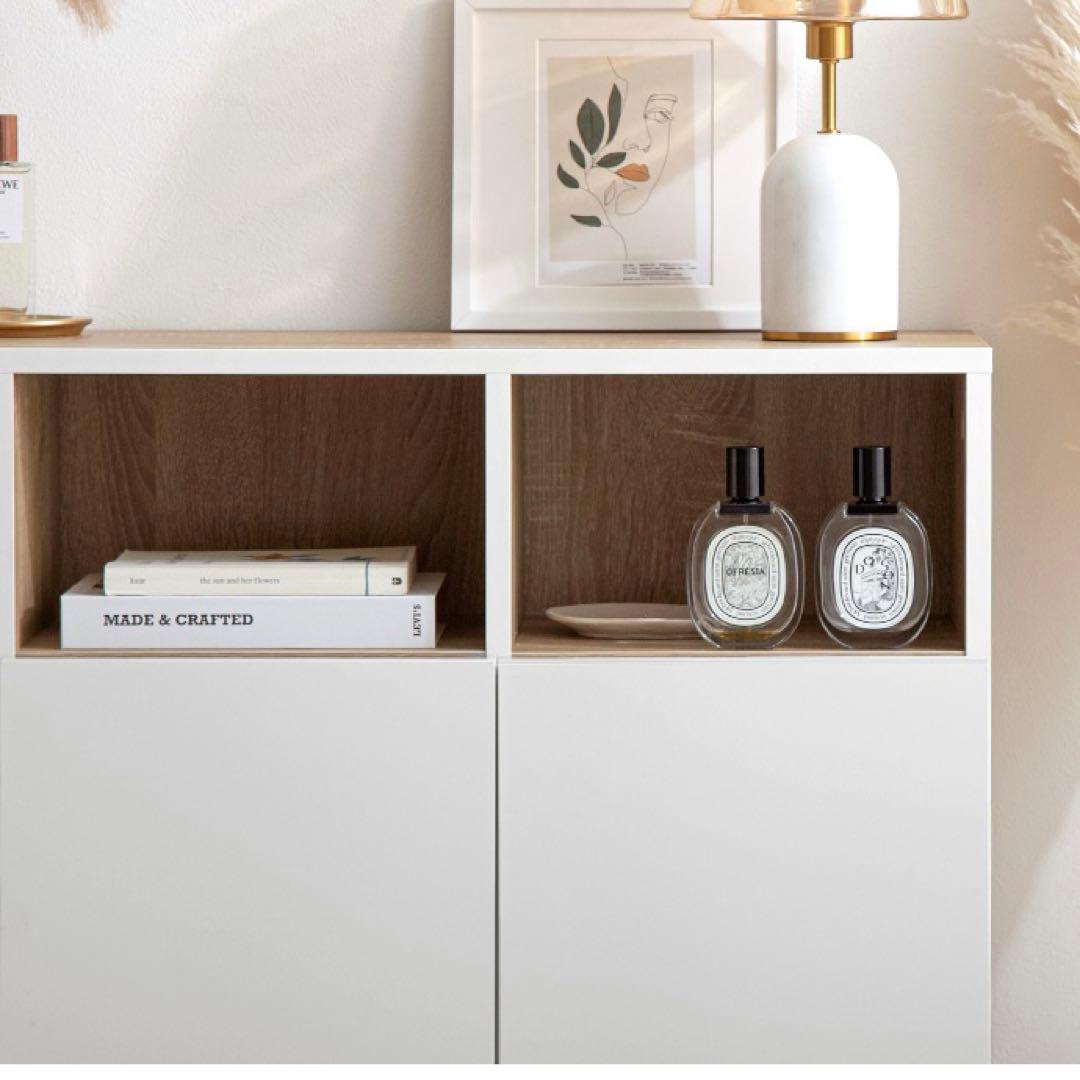 【幅96cm】Canon キャビネット 収納 バイカラー