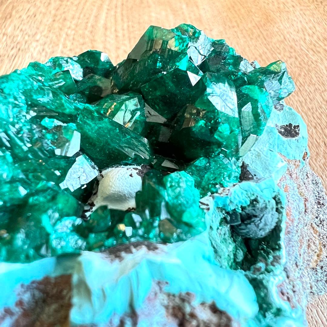 ハイクオリティ ダイオプテーズ クリソコラ 共生 鉱物 標本 原石