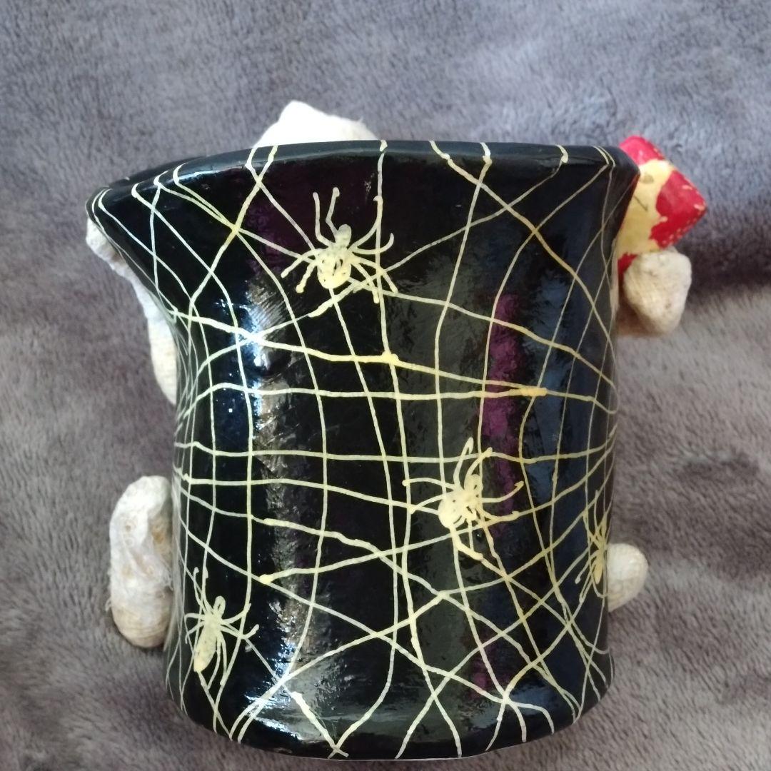 アジアンヴィンテージ　ハロウィン ミイラと蜘蛛　鉛筆立て　小物入れ　コップ
