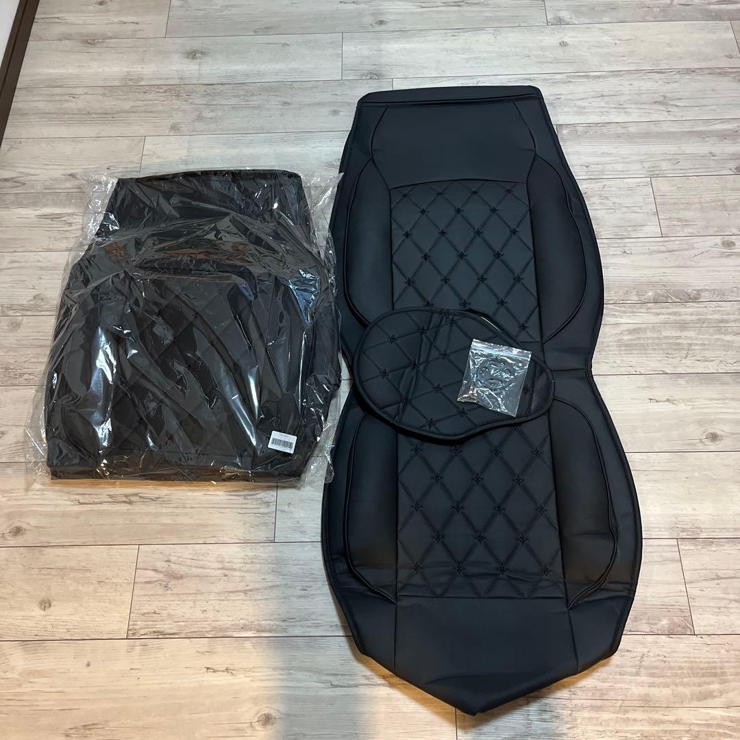 トヨタ 200系ハイエース シートカバー 2席セット ブラック