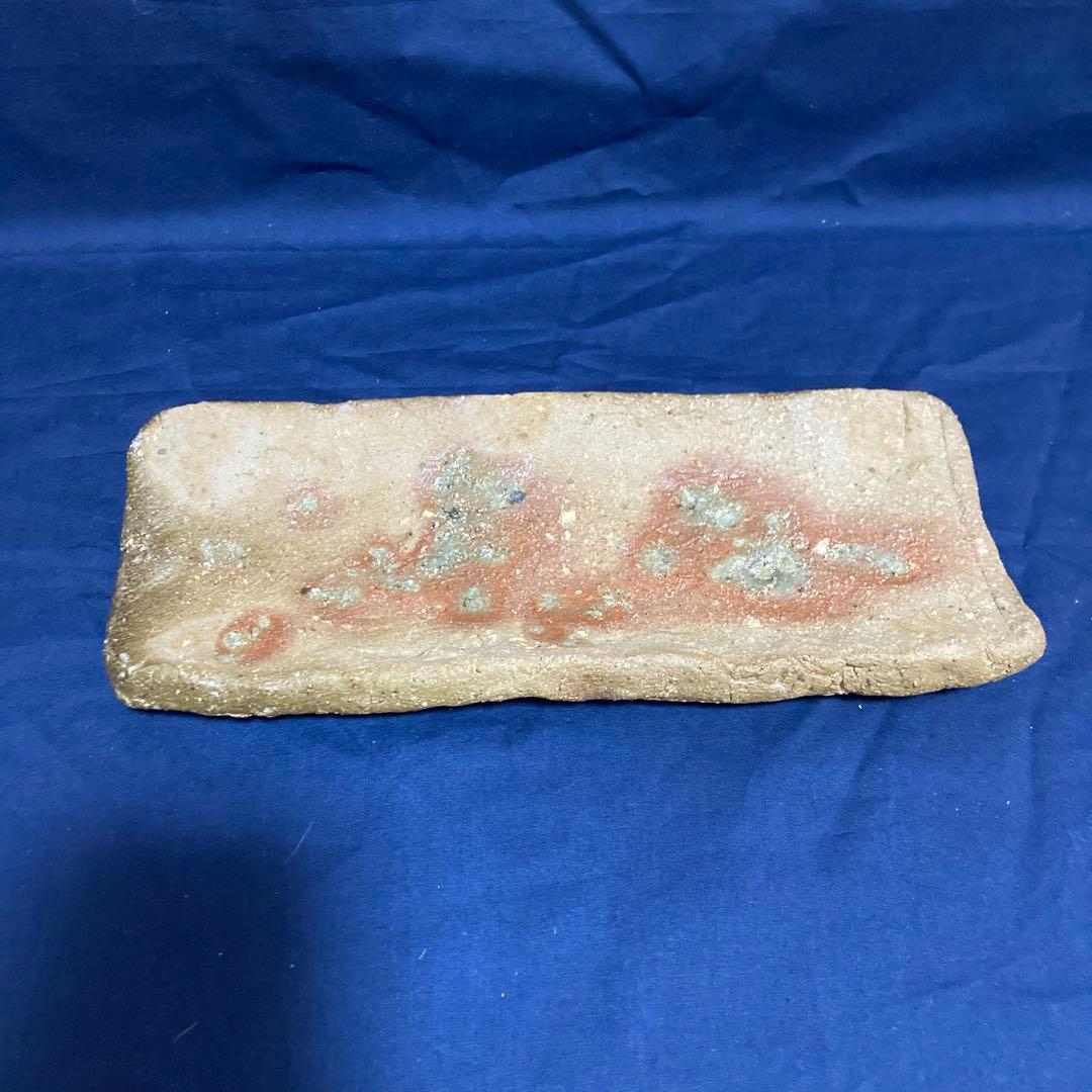 週末SAIE❗️國吉清尚　焼き締め珊瑚紋　板皿　向付