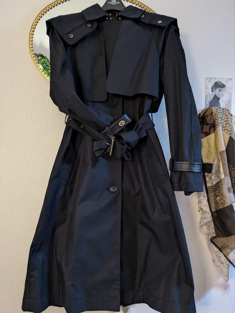 mettya COACHフーデッド トレンチ コート