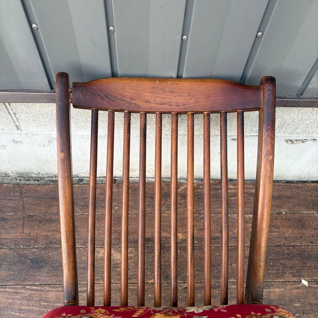 B4① 昭和レトロ アイエフ家具 木製 花柄ダイニングチェア ビンテージ 古家具