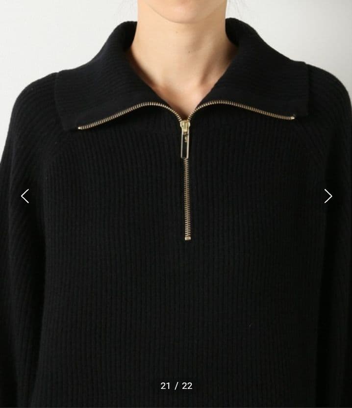 Deuxieme Classe Half Zip Sweater ブラック