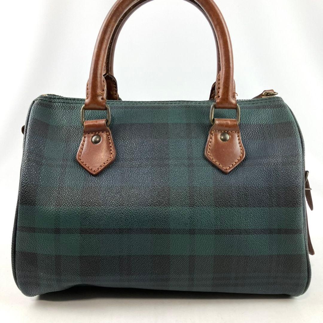 ロータス　ポロラルフローレン　ミニボストンバッグ　ロゴプレート　チェック