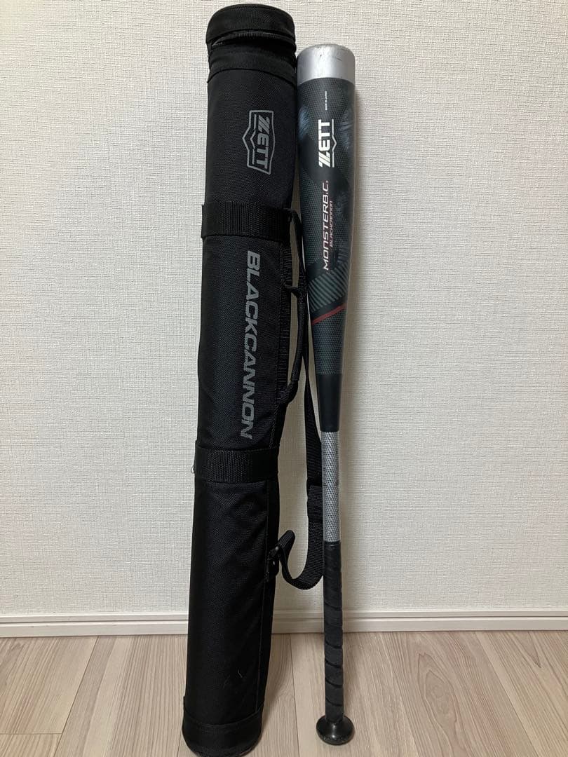 値下　ZETT 軟式バットモンスターブラックキャノン83cm専用ケース付き