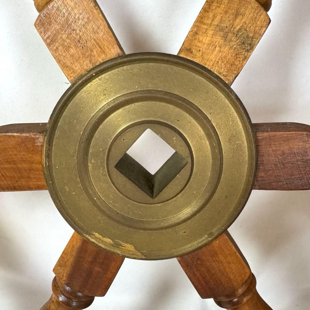 舵輪　木製　真鍮　直径74㎝