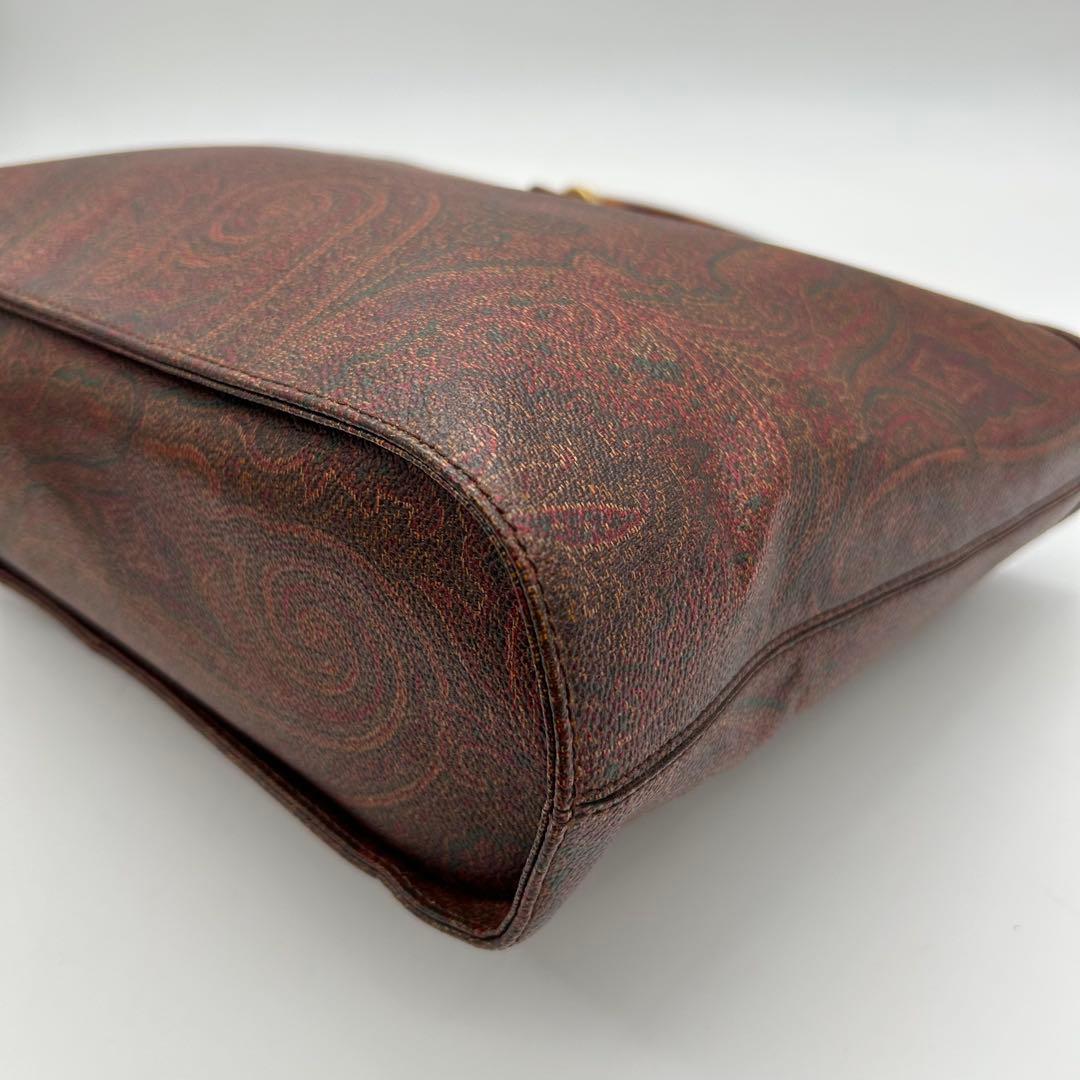 美品　ETRO　エトロ　トートバッグ　pvc　ベッコウ　ロゴ　ペイズリー柄　A4