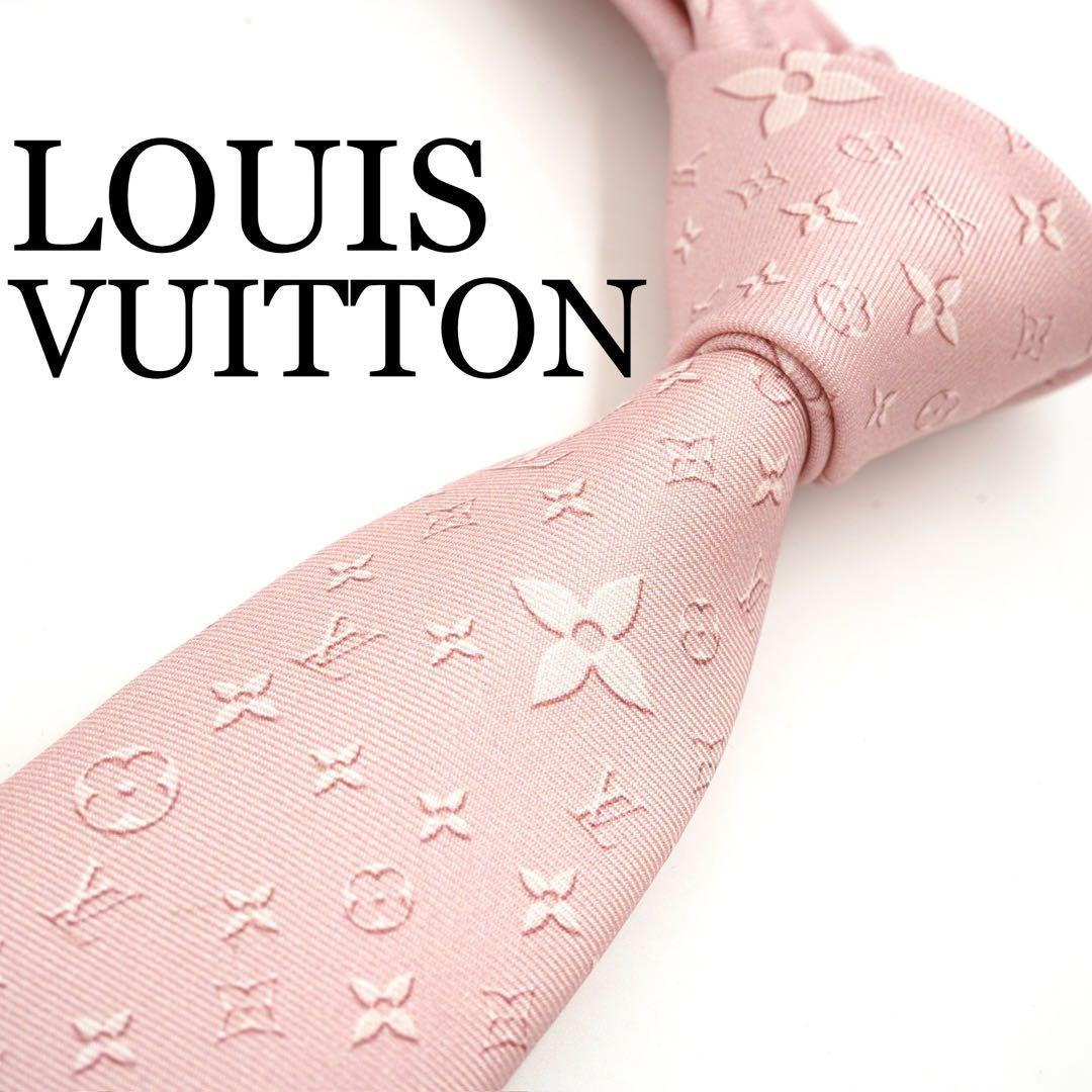 ✨新品未使用✨　LOUIS VUITTON ネクタイ モノグラム　総柄　ピンク