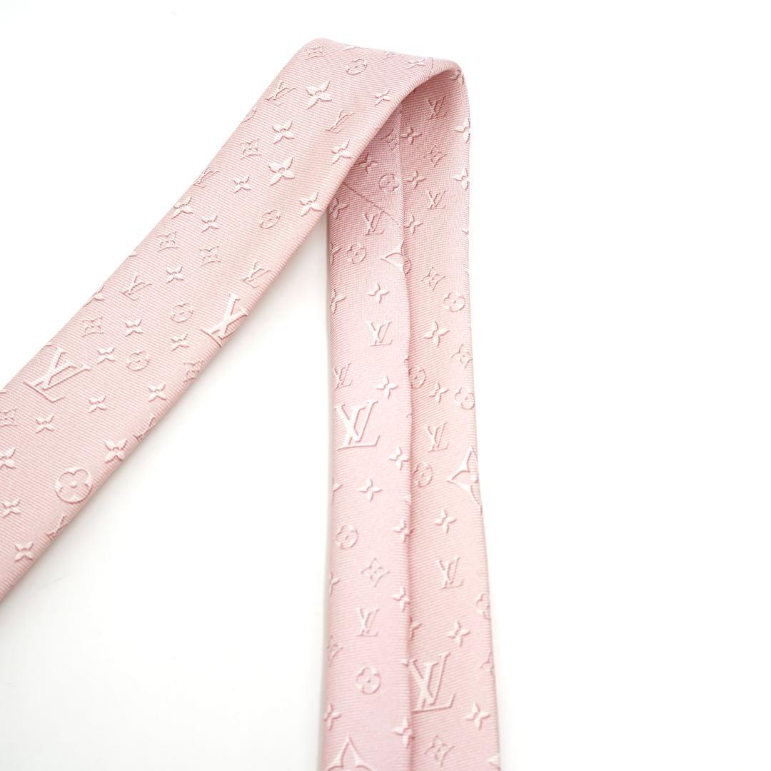 ✨新品未使用✨　LOUIS VUITTON ネクタイ モノグラム　総柄　ピンク