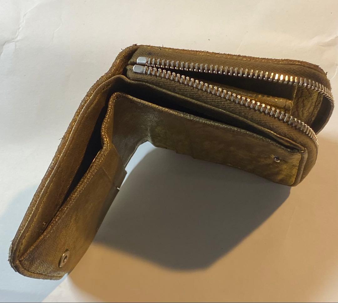 【お買得最終プライス!!】MIUMIU ゴールドパッチワーク二つ折り財布
