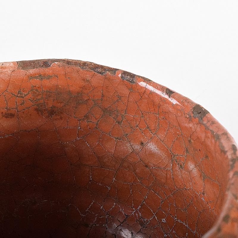 茶道具　楽吉左衛門　左入作　赤楽茶碗　九代　大樋長左衛門極め箱　V　R7631