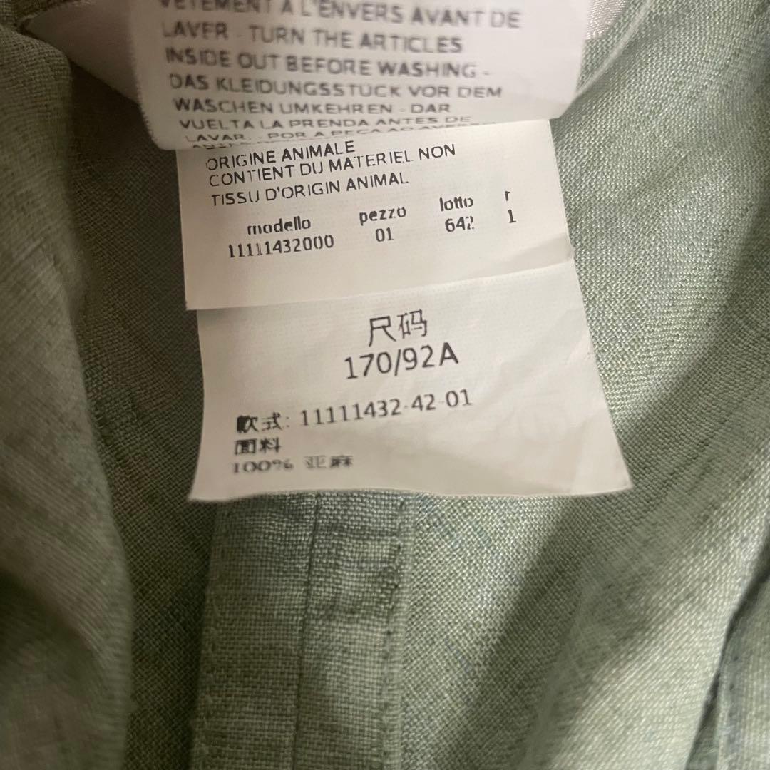 マックスマーラ 最高級 白タグ リネン100% シャツブラウス ウエストリボン付