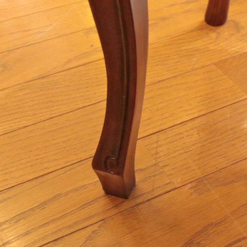 背付スツール ブルー ファブリック 猫脚 補助椅子 オットマン 222-991