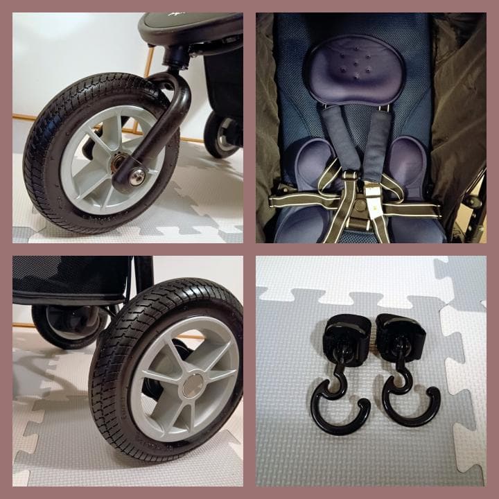 【美品✨おまけ付き】アップリカ ベビーカー スムーヴプレミアム 空気入れ不要♪⭐︎