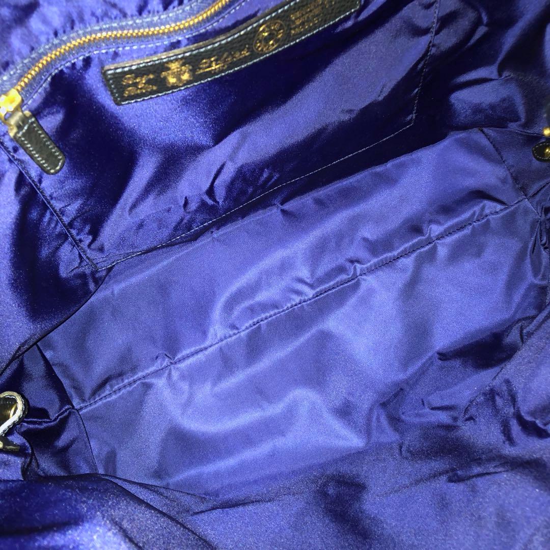 新品同様✨フェリージ トートバッグ 11/91ネイビー A4可 チャーム レザー