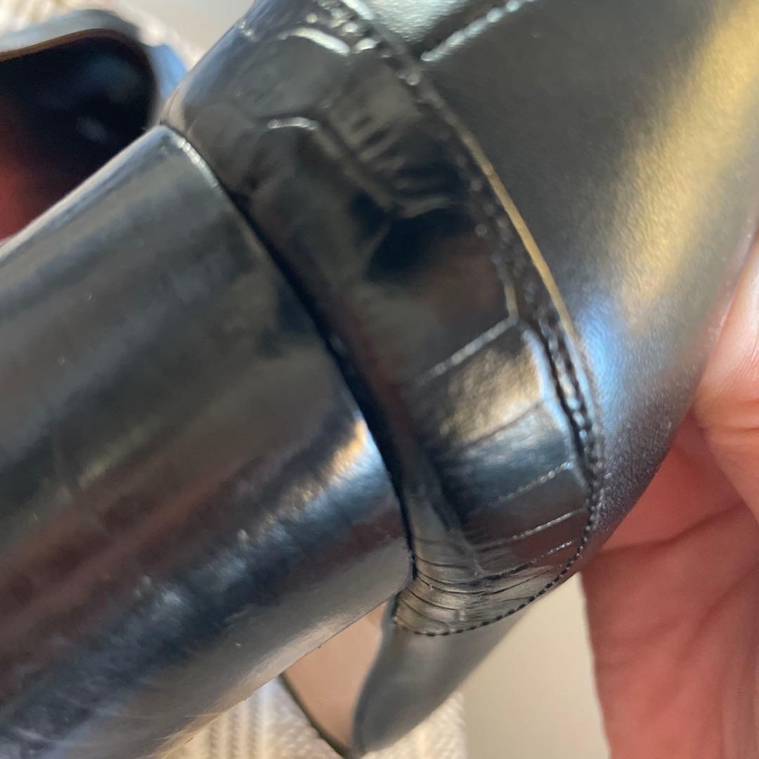 超美品！JANE SMITH 黒レザーオープントゥ ヒールパンプス 37