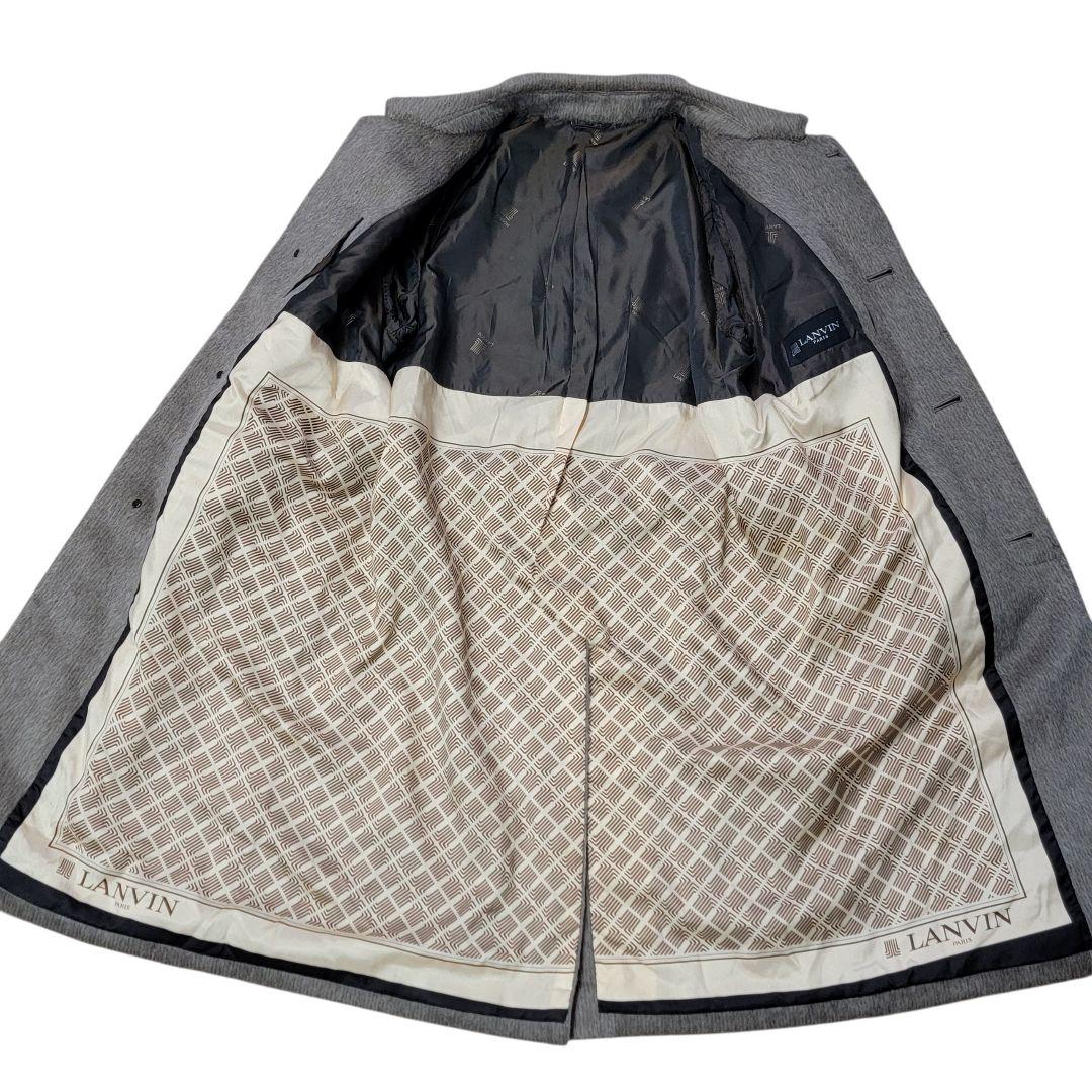希少 ほぼ未使用 70S～80S ランバン LANVIN シャギーコート 裏ロゴ