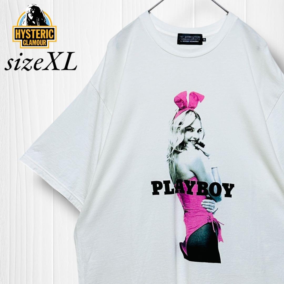 【人気コラボ】HYS×PLAY BOY 半袖プリントTee XL