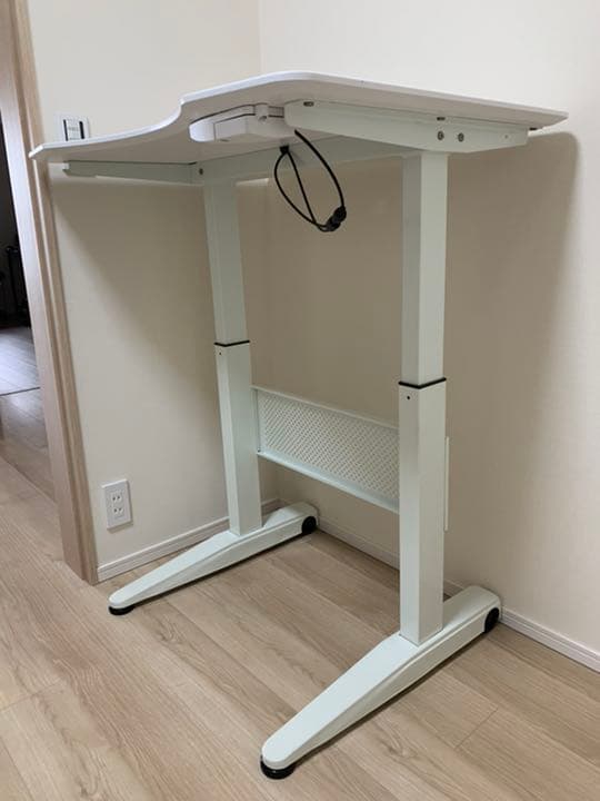 昇降デスク　木製 ホワイト