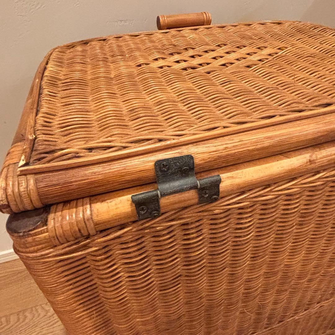 特大収納カゴ 蓋付きレトロ 古道具