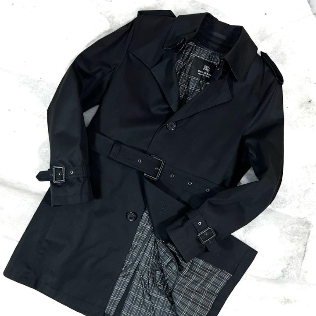 【超美品】バーバリーブラックレーベル ノバチェック トレンチコート ブラック M
