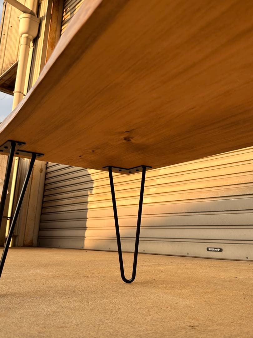 木製 ローテーブル アイアン脚 一枚板