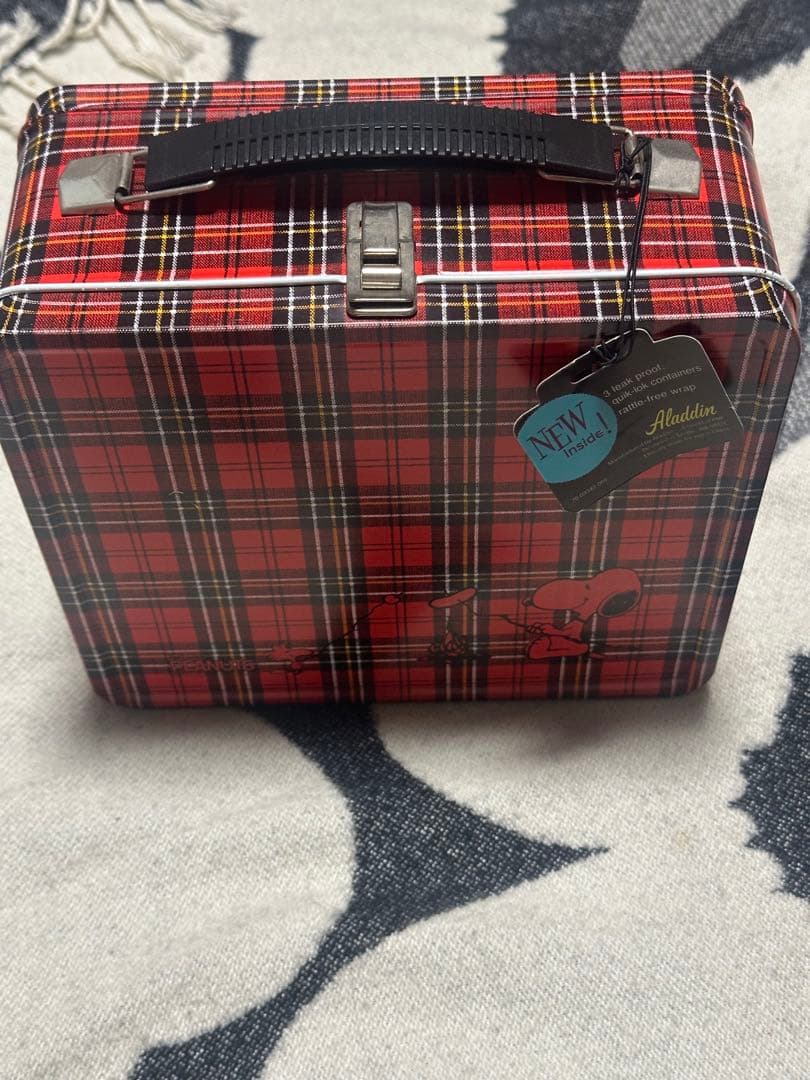 新品未使用　Aladdin×PEANUTSタータンチェックランチボックスセット