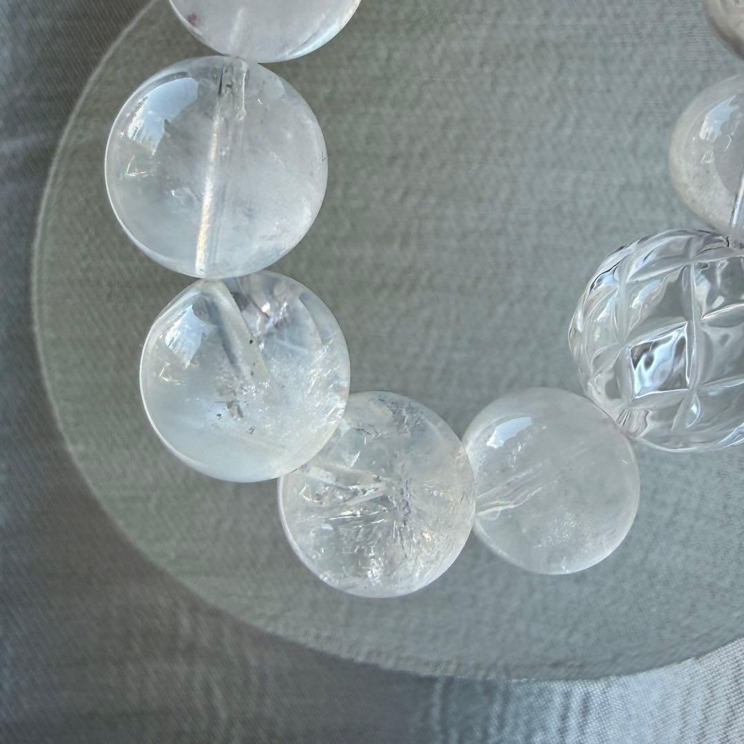 MARUMIさま専用♡水晶ともふもふエンジェルラダーのブレスレット